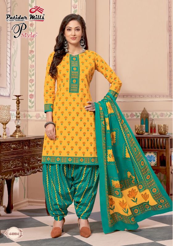 Patidar P Style 44 Regular Wear Printed Cotton Dress Material Collection